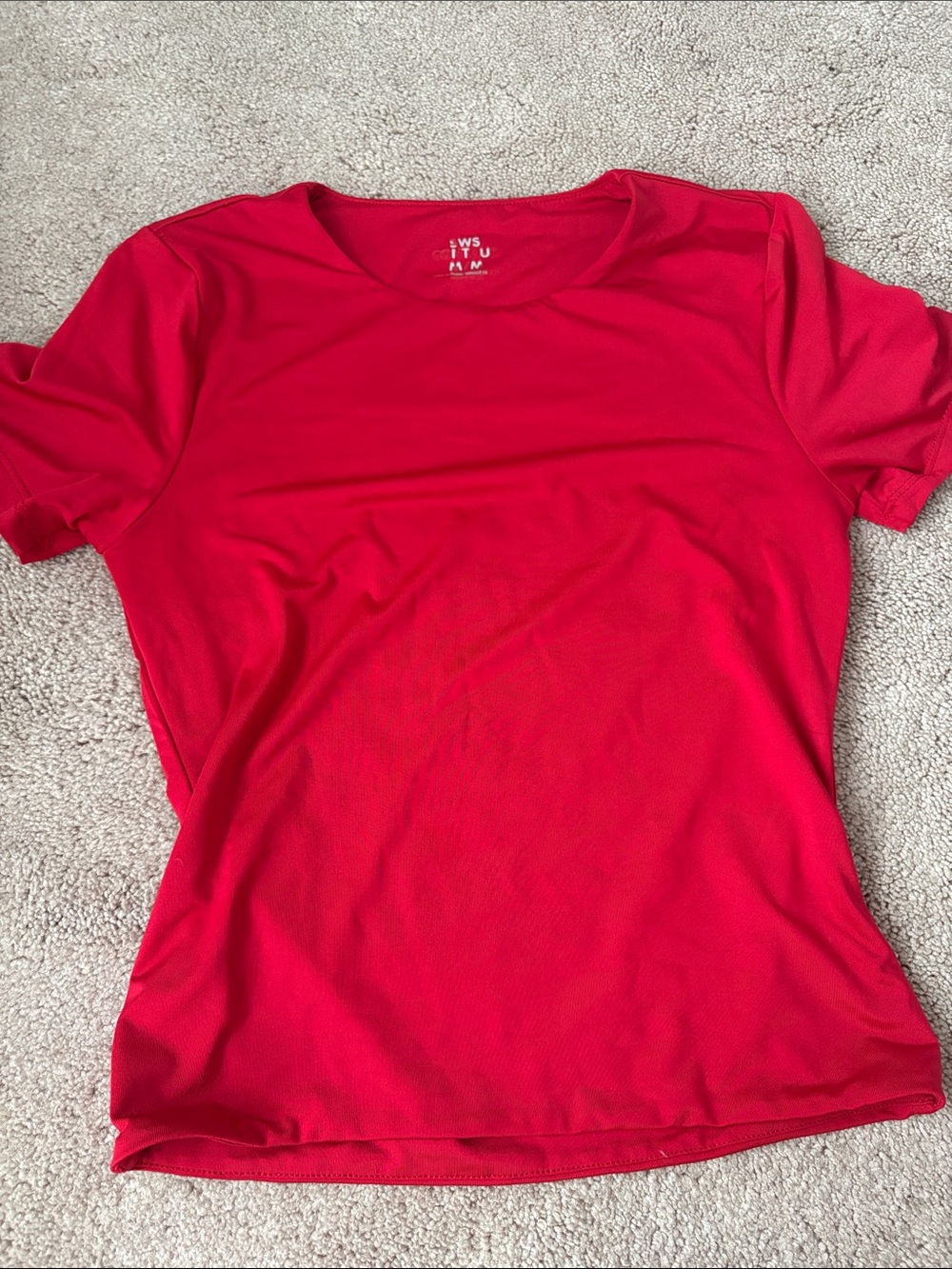 Women’s Red Short-Sleeve Crewneck Top